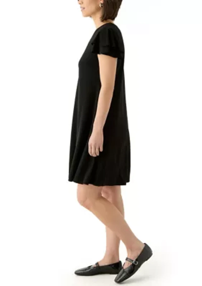 Petite Double Flutter Sleeve Mini Dress
