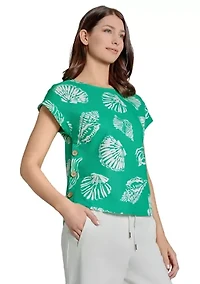 Petite Button Detail Linen Blouse