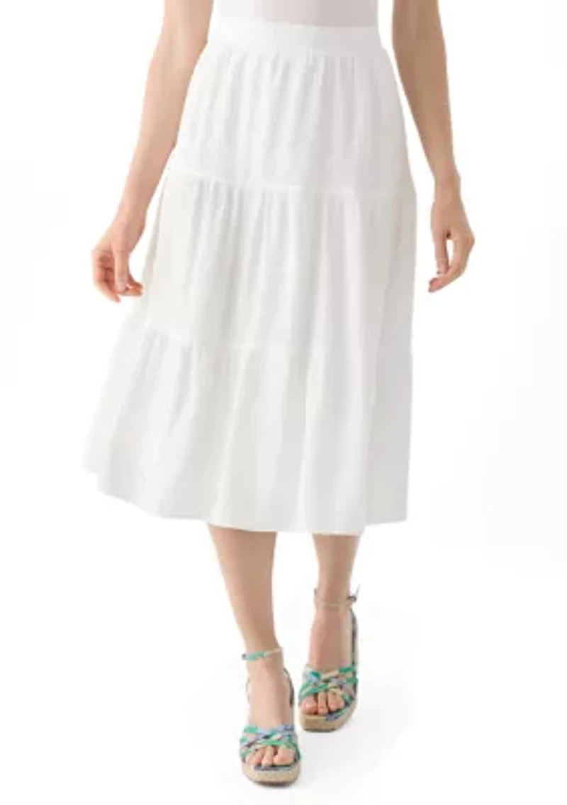 Petite Pull On Tiered Skirt