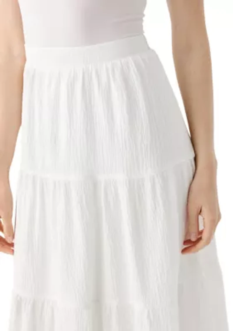 Petite Pull On Tiered Skirt