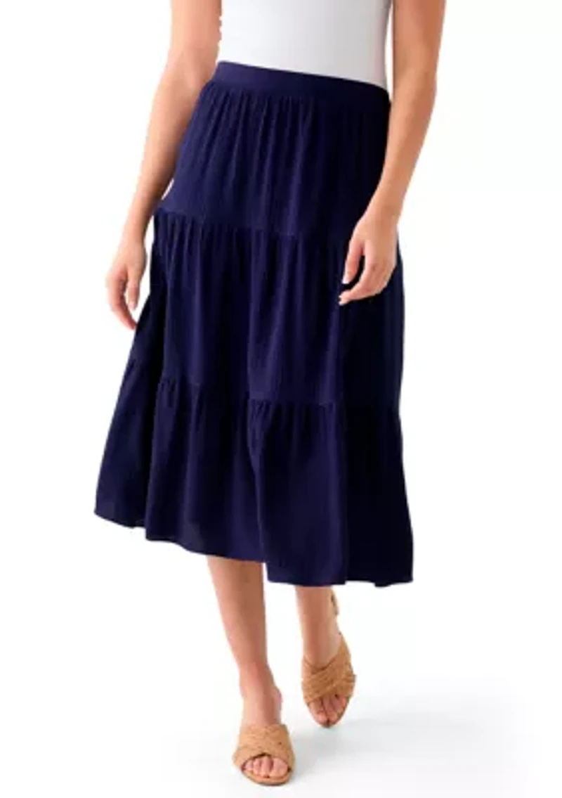 Women's Tiered Bubble Crepe Skirt