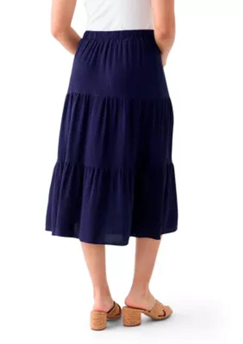 Women's Tiered Bubble Crepe Skirt
