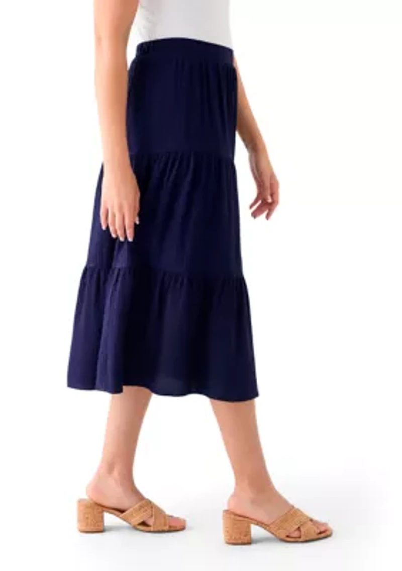 Women's Tiered Bubble Crepe Skirt