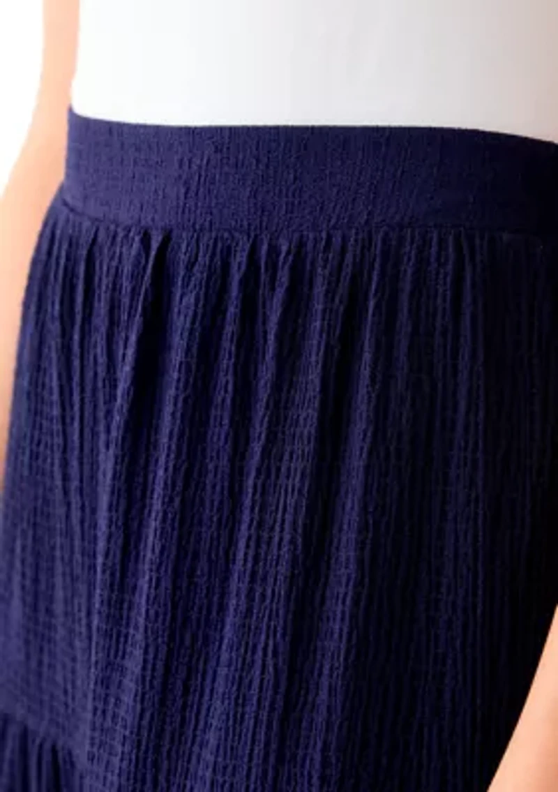 Women's Tiered Bubble Crepe Skirt