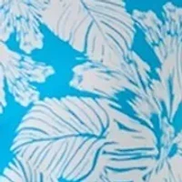 Petite Tropical Print Flutter Sleeve Mini Dress