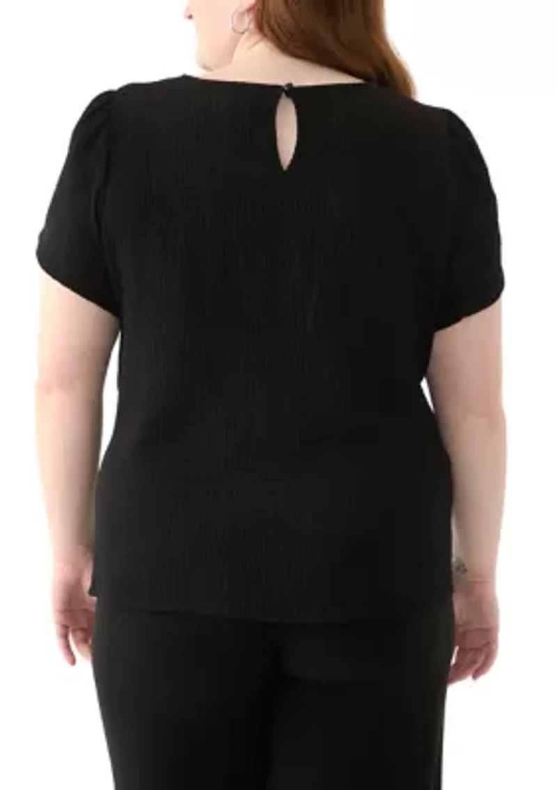 Plus Short Tulip Sleeve Top
