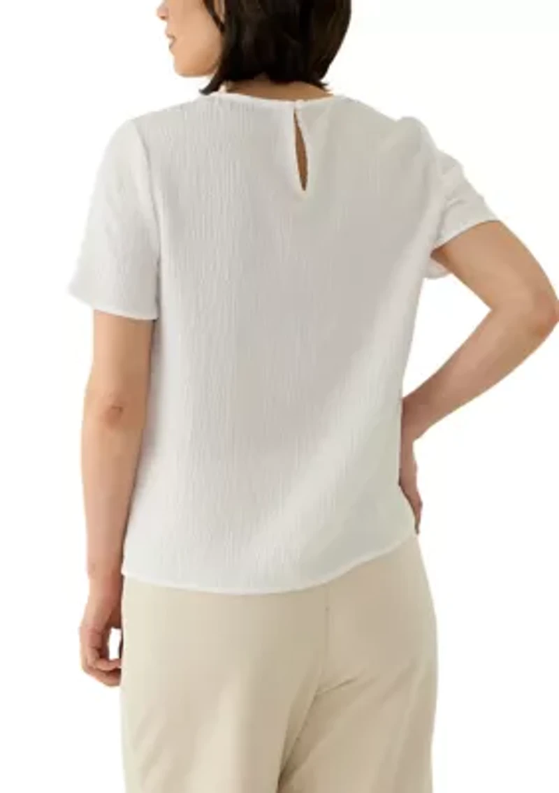 Petite Bubble Texture T-Shirt
