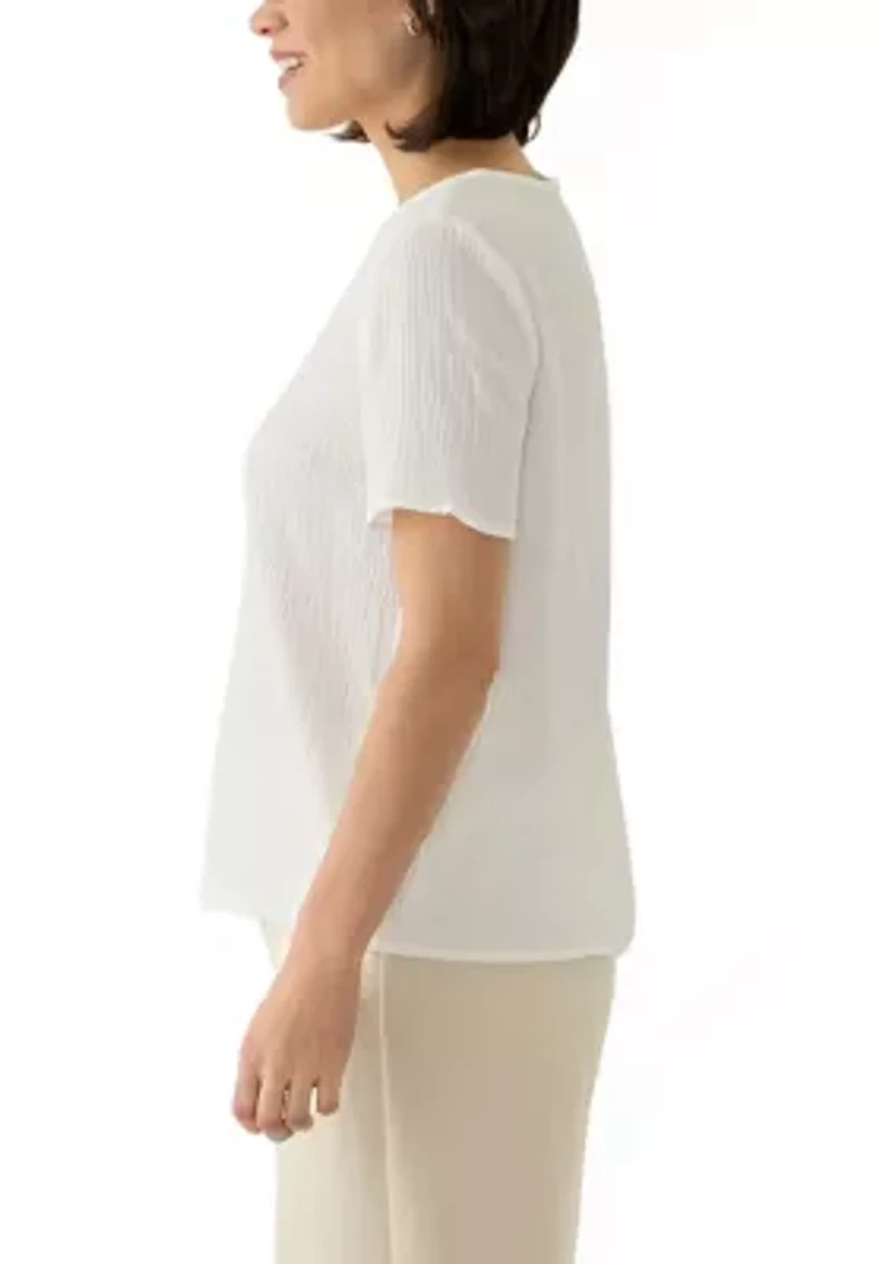 Petite Bubble Texture T-Shirt
