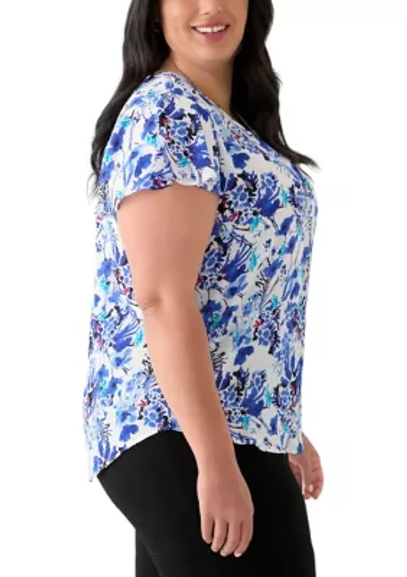 Plus Flutter Sleeve Blouse