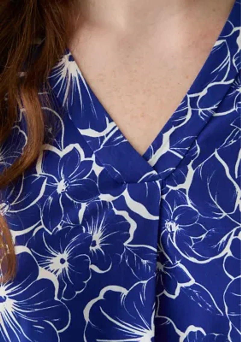 Plus Flutter Sleeve Blouse
