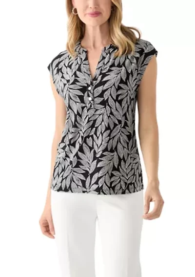 Petite Dolman Sleeve Printed Blouse