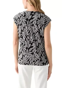 Petite Dolman Sleeve Printed Blouse