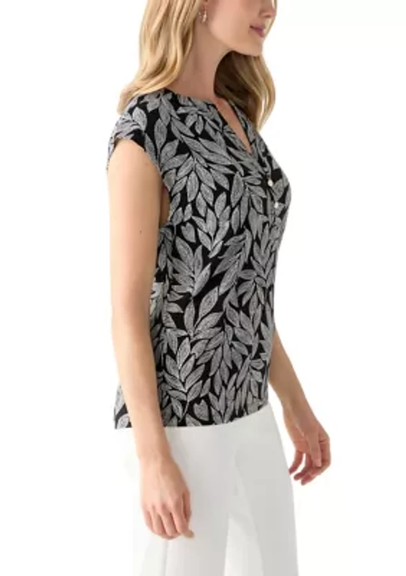 Petite Dolman Sleeve Printed Blouse