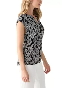 Petite Dolman Sleeve Printed Blouse