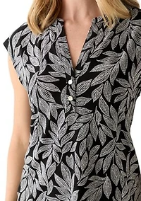 Petite Dolman Sleeve Printed Blouse