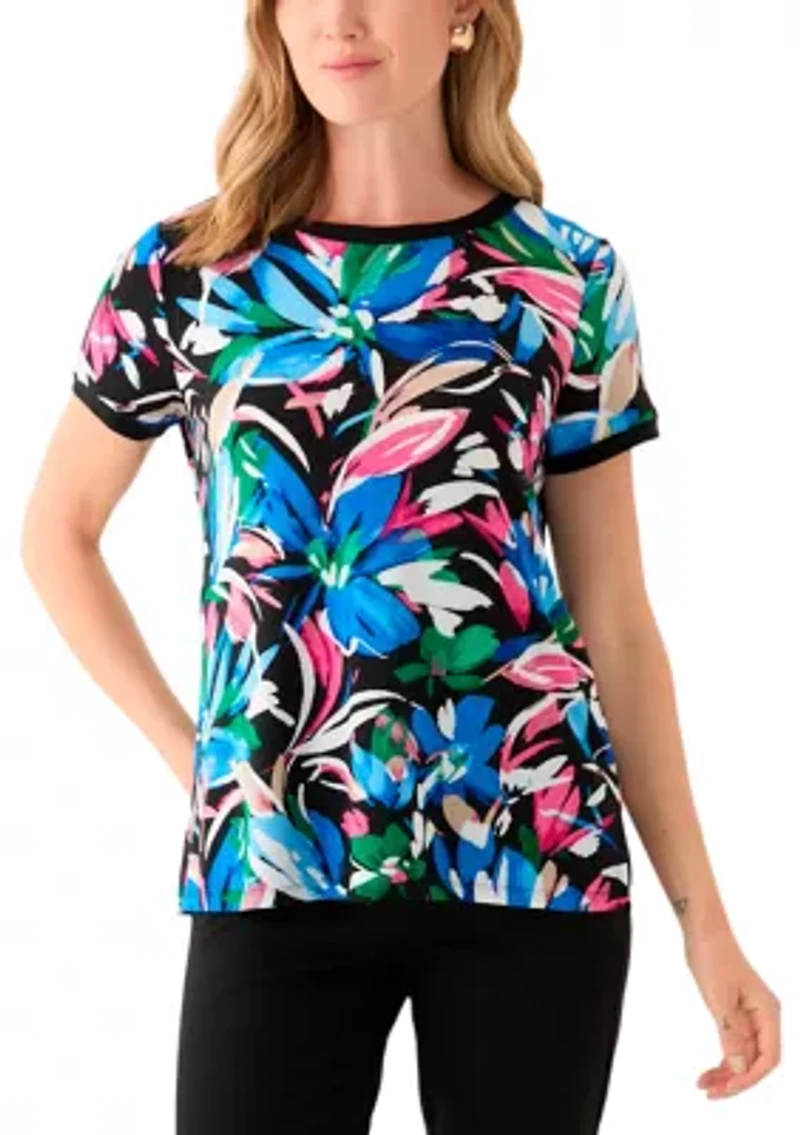 Petite Short Sleeve Printed T-Shirt