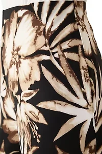 Petite Pull On Printed Wide Leg Cropped Pants