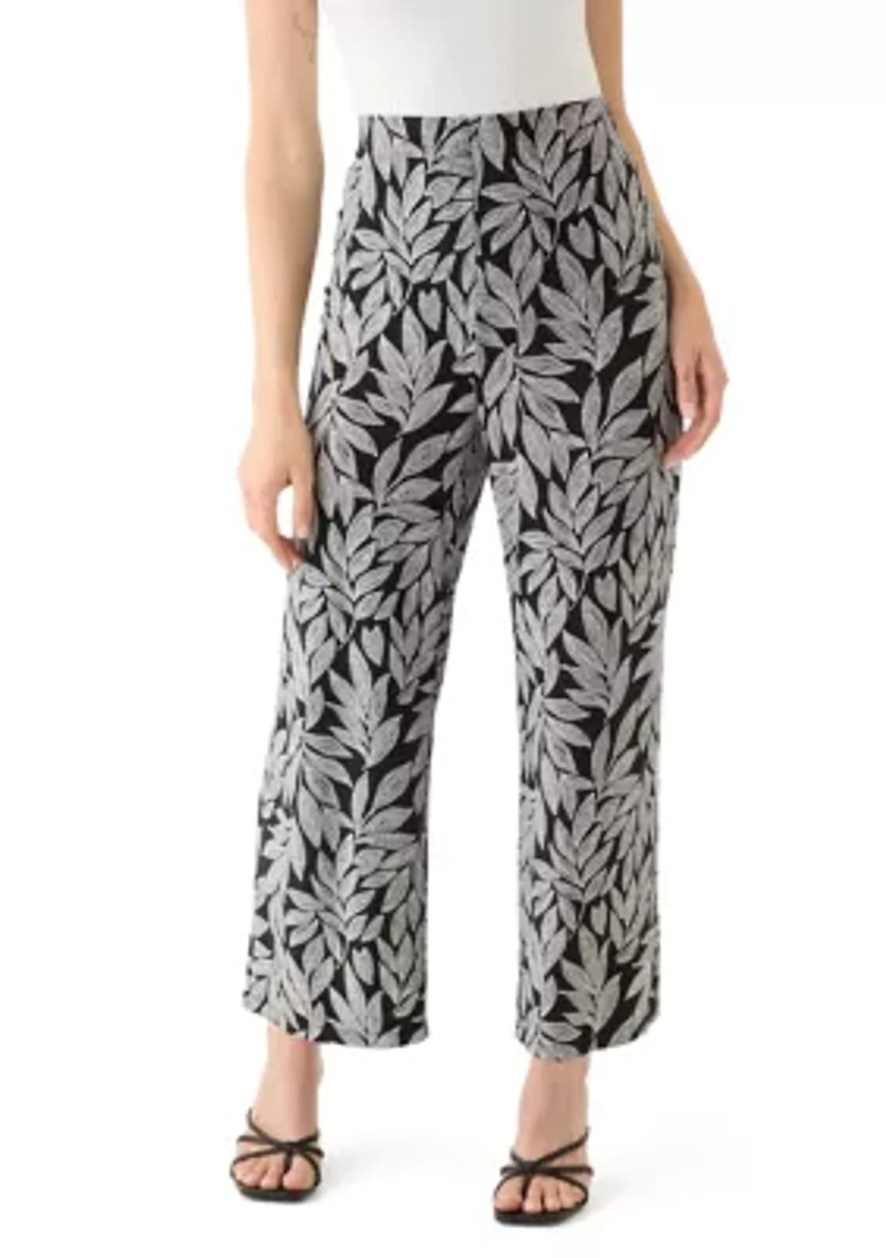 Petite Pull On Printed Wide Leg Pants