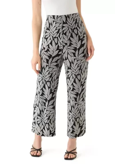 Petite Pull On Printed Wide Leg Pants