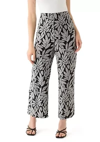 Petite Pull On Printed Wide Leg Pants