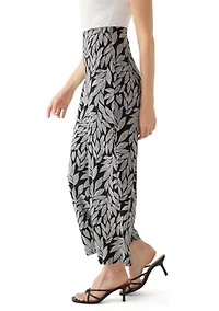 Petite Pull On Printed Wide Leg Pants