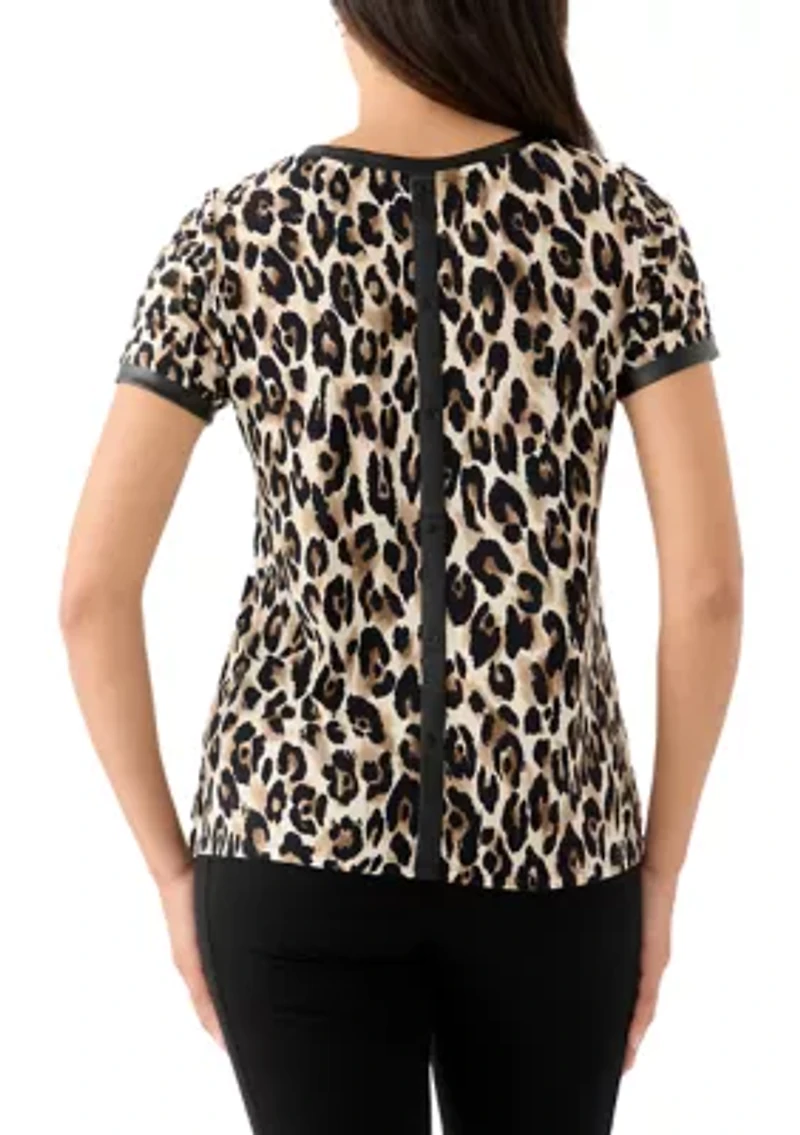 Women's Printed Button Back Top