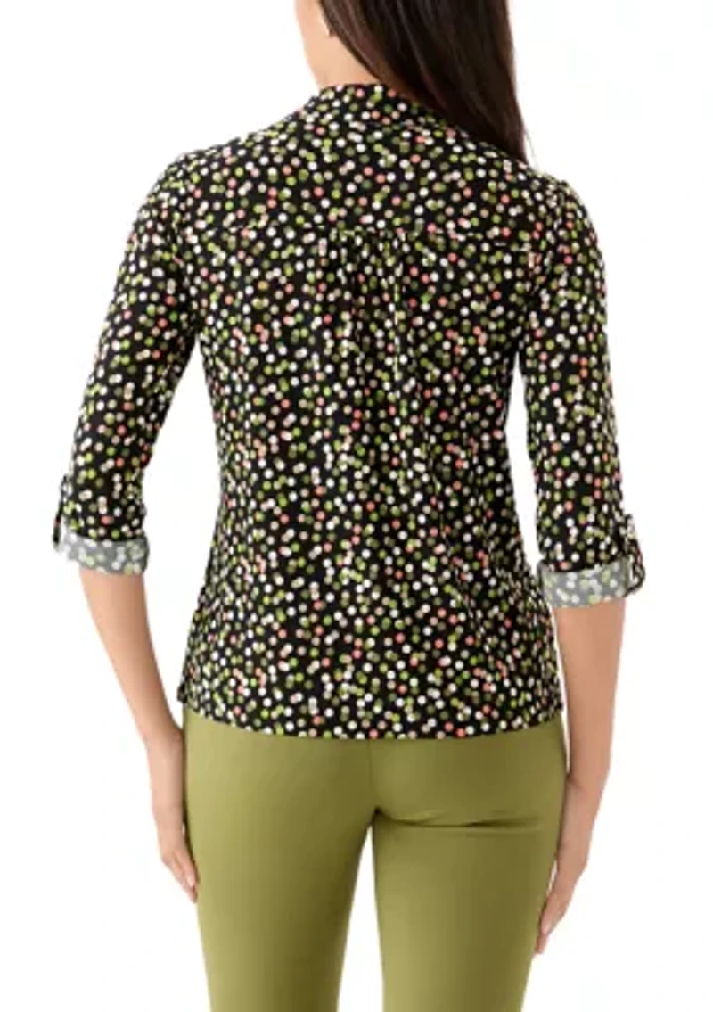 Women's Printed Scrunch Tab Top