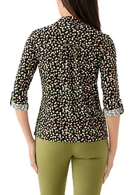 Women's Printed Scrunch Tab Top