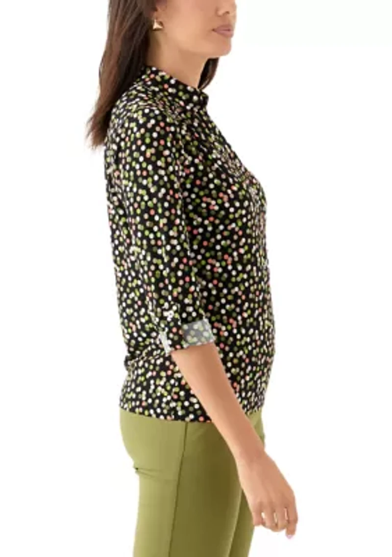 Women's Printed Scrunch Tab Top