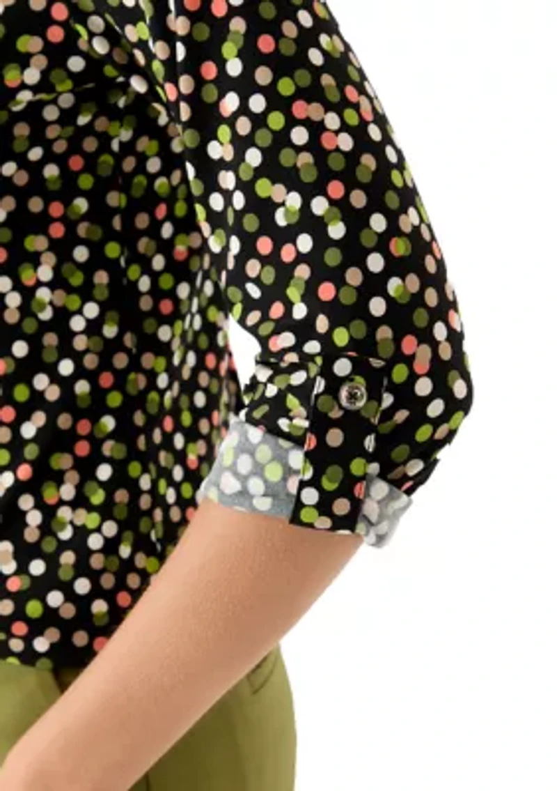 Women's Printed Scrunch Tab Top