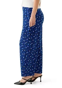 Petite Pull On Wide Leg Printed Pants