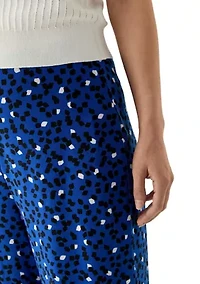 Petite Pull On Wide Leg Printed Pants