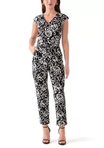 Women's Printed Cap Sleeve Jumpsuit