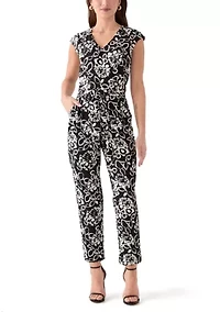 Women's Printed Cap Sleeve Jumpsuit