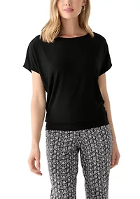 Petite Cap Sleeve Banded Hem Top