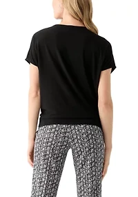 Petite Cap Sleeve Banded Hem Top