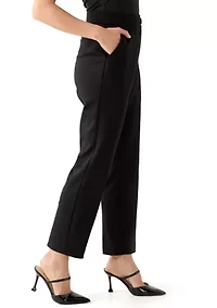 Petite Faux Fly Straight Leg Pants