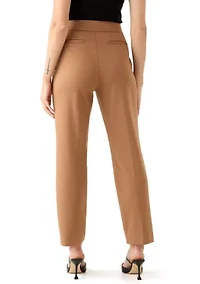 Petite Faux Fly Straight Leg Pants