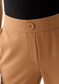 Petite Faux Fly Straight Leg Pants
