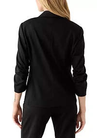 Petite Scrunched Sleeves Ponte Jacket