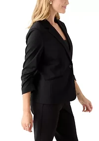 Petite Scrunched Sleeves Ponte Jacket