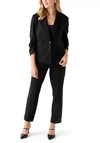Petite Scrunched Sleeves Ponte Jacket