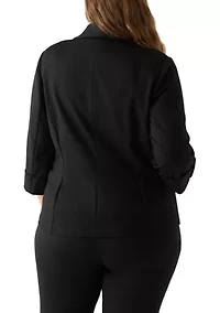 Plus Shawl Collar Compression Blazer