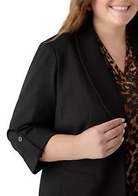 Plus Shawl Collar Compression Blazer
