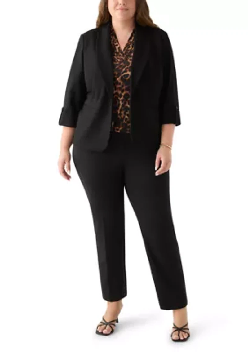 Plus Shawl Collar Compression Blazer