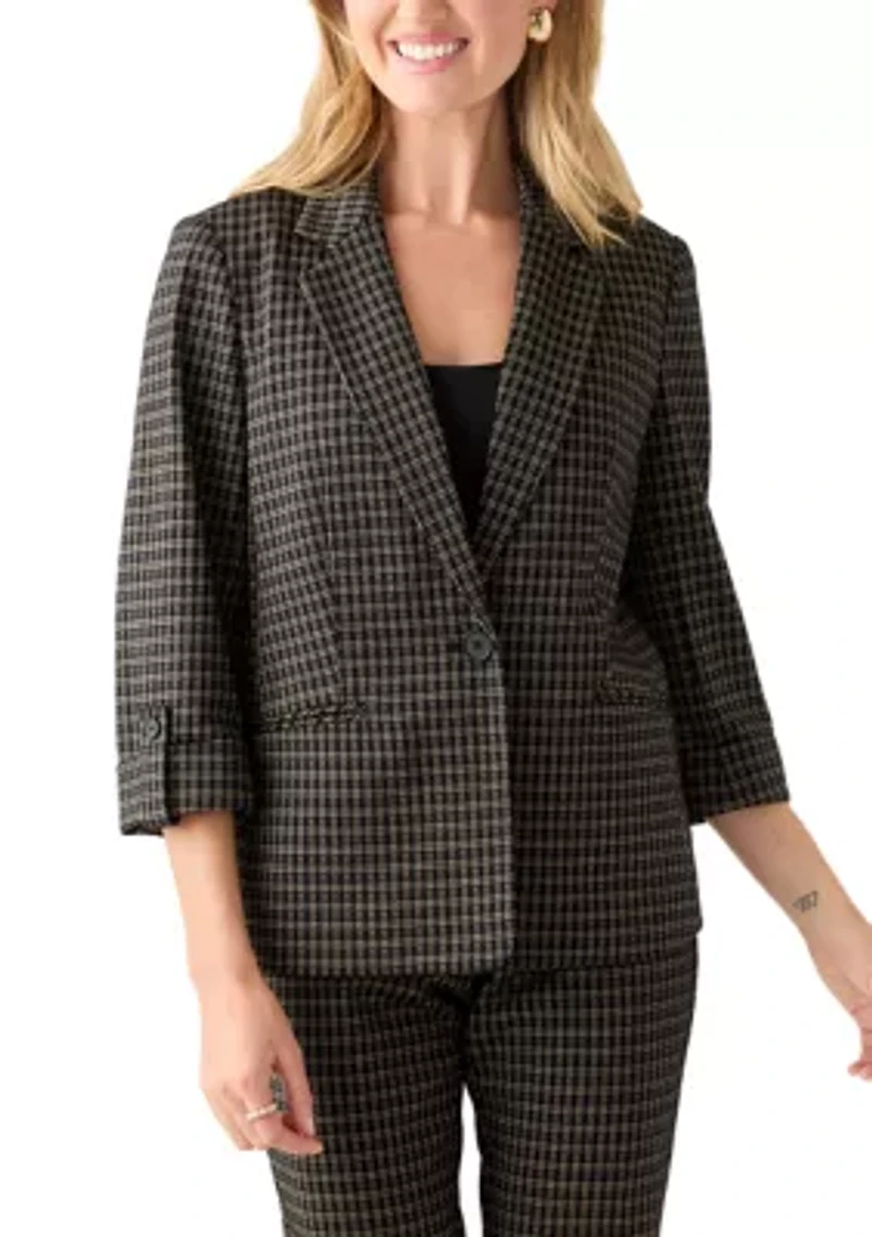 Petite One Button Notch Collar Jacket