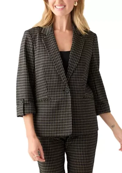 Petite One Button Notch Collar Jacket