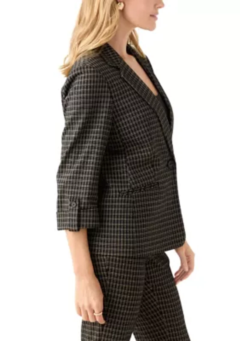 Petite One Button Notch Collar Jacket