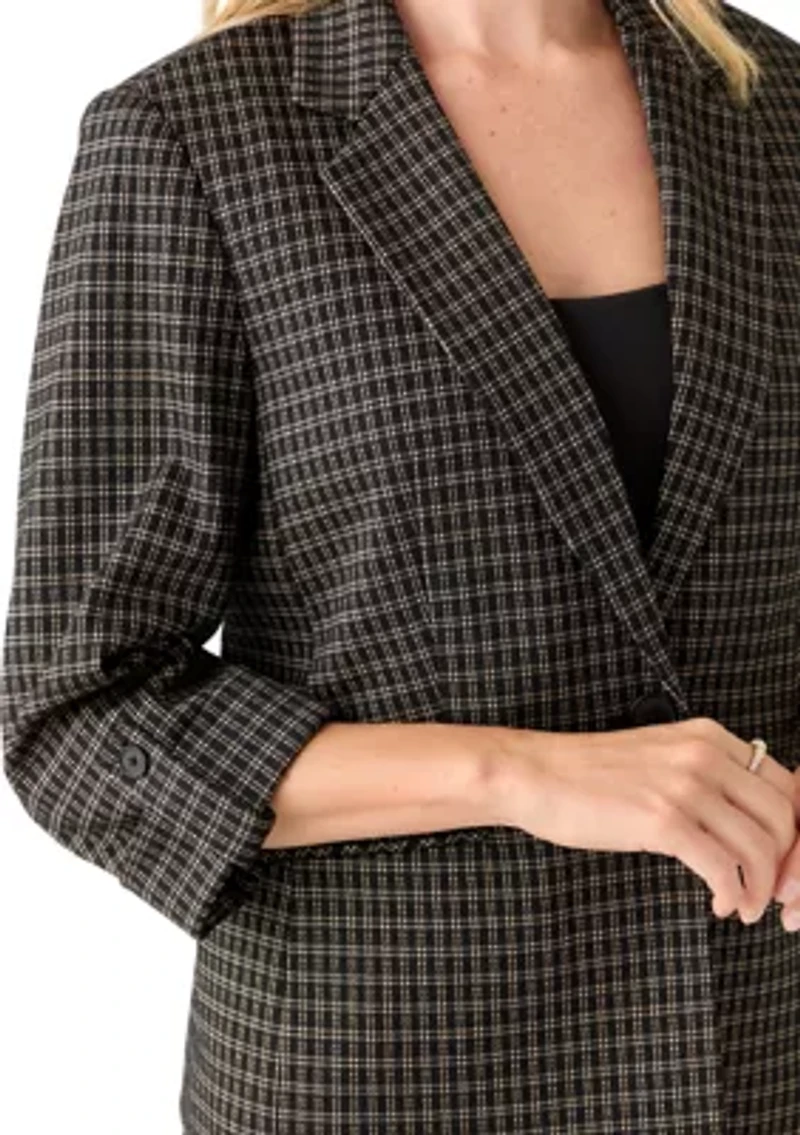 Petite One Button Notch Collar Jacket