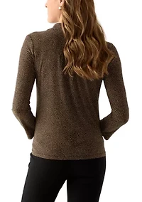 Women's 3/4 Roll Tab Printed Button Down Shirt